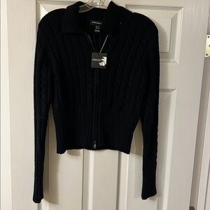 Arden B Black Cable Knit Cardigan